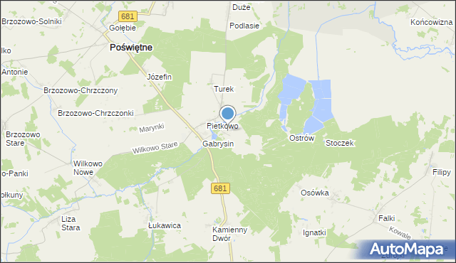 mapa Pietkowo Drugie, Pietkowo Drugie na mapie Targeo